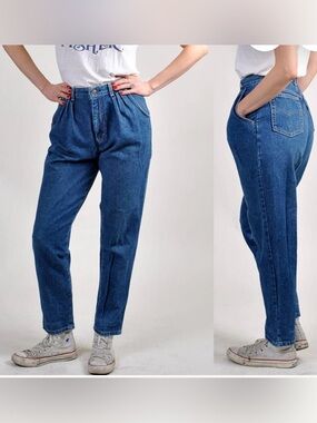 Vintage Levi's 573 Silver Tab High Rise Pleated Tapered Jeans 1987 USA size 4